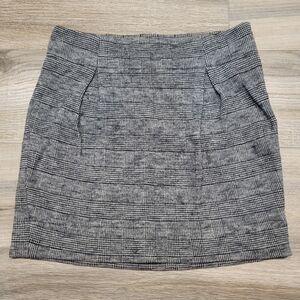 Banana Republic Gray Plaid Pleated Mini Skirt Women's 8